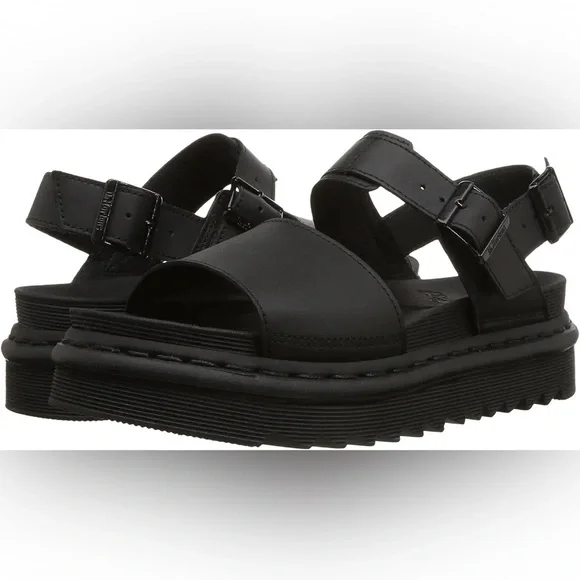 Dr. Martens Voss Black Sandals Size 7 - Picture 1 of 8
